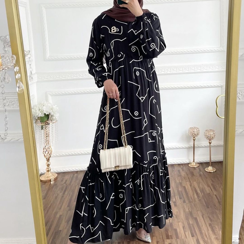 Gamis Rayon Homey Dress Terlaris / Gamis Muslim Syari Motif Terbaru-Lolita Dress