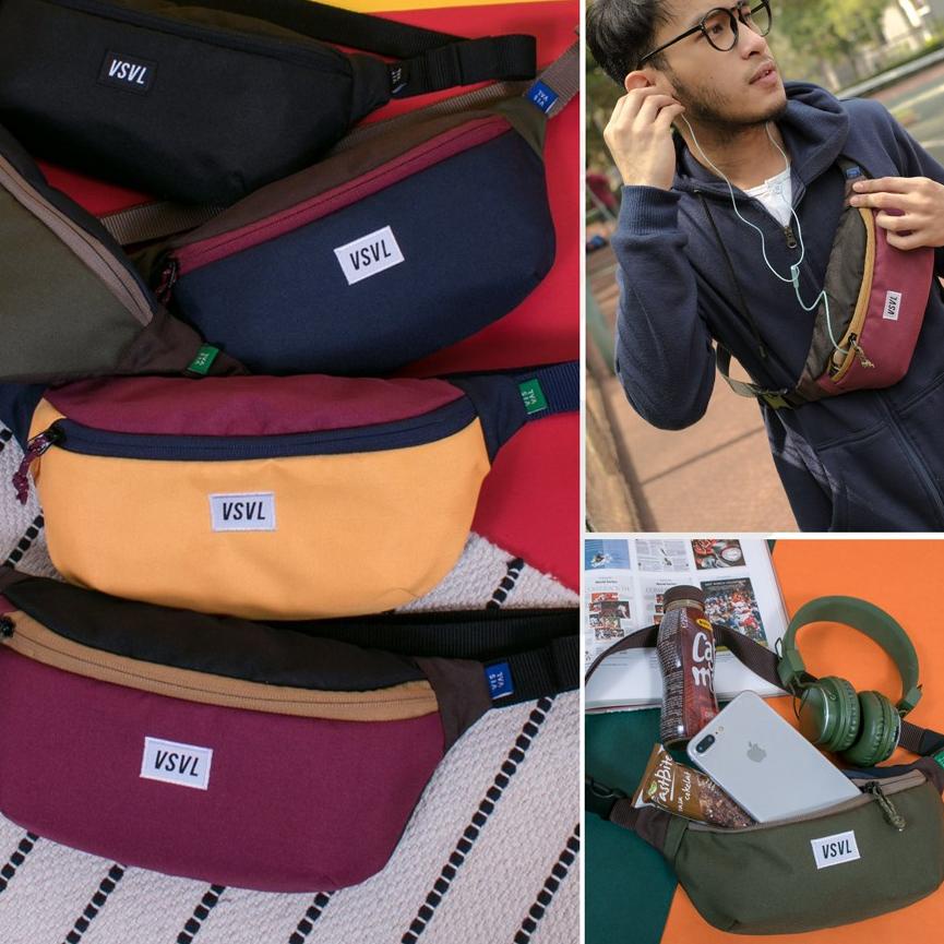 ❂ Tas Pinggang Visval Waist Bag WaistBag SlingBag Selempang Slempang Pria Wanita Cowok Cewek Murah O