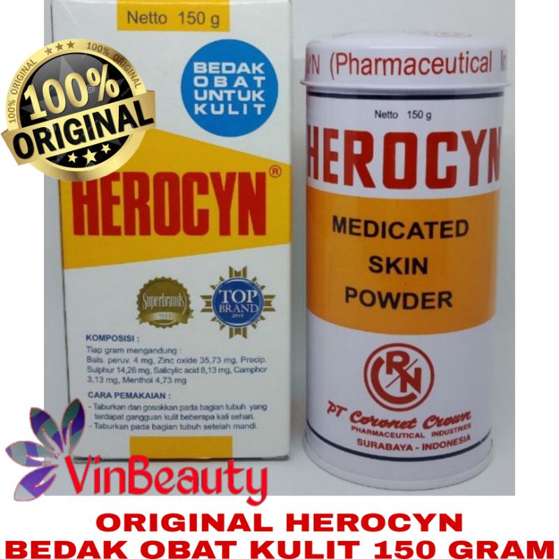 ORIGINAL HEROCYN 150 GRAM BEDAK GATAL BIANG KERINGAT KULIT DLL HEROCIN 150G