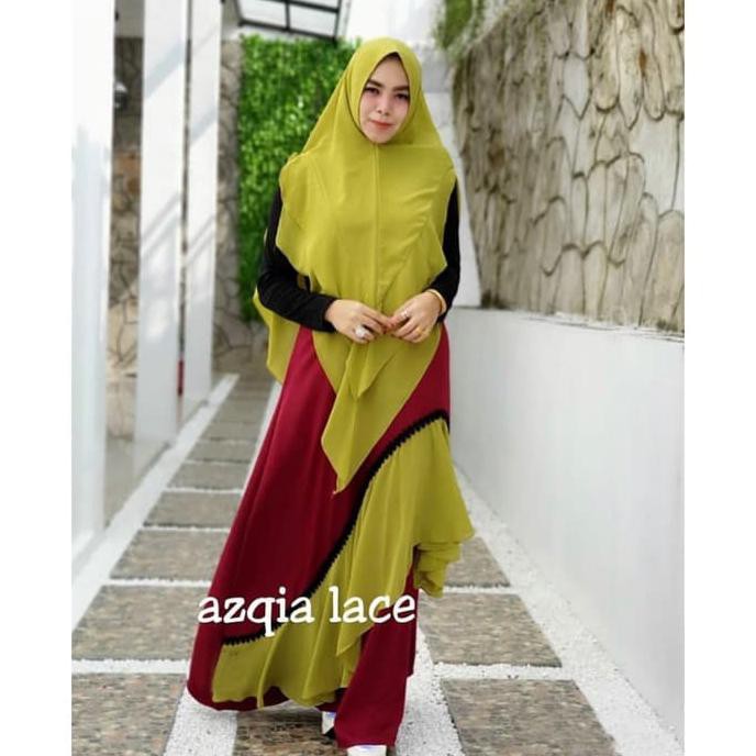 Baju Muslim Wanita| Gamis Syari Pesta Maxi Dres Azqia Busui| Terbaru Magnitudo2020
