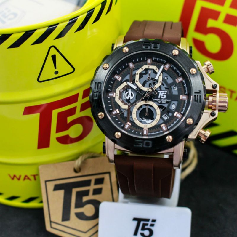 T5 H 3914 G T5 H3914 Jam Tangan Pria T5 H 3914G Original Chronograph Aktif Stopwatch Rubber Strap Water Resist Include box