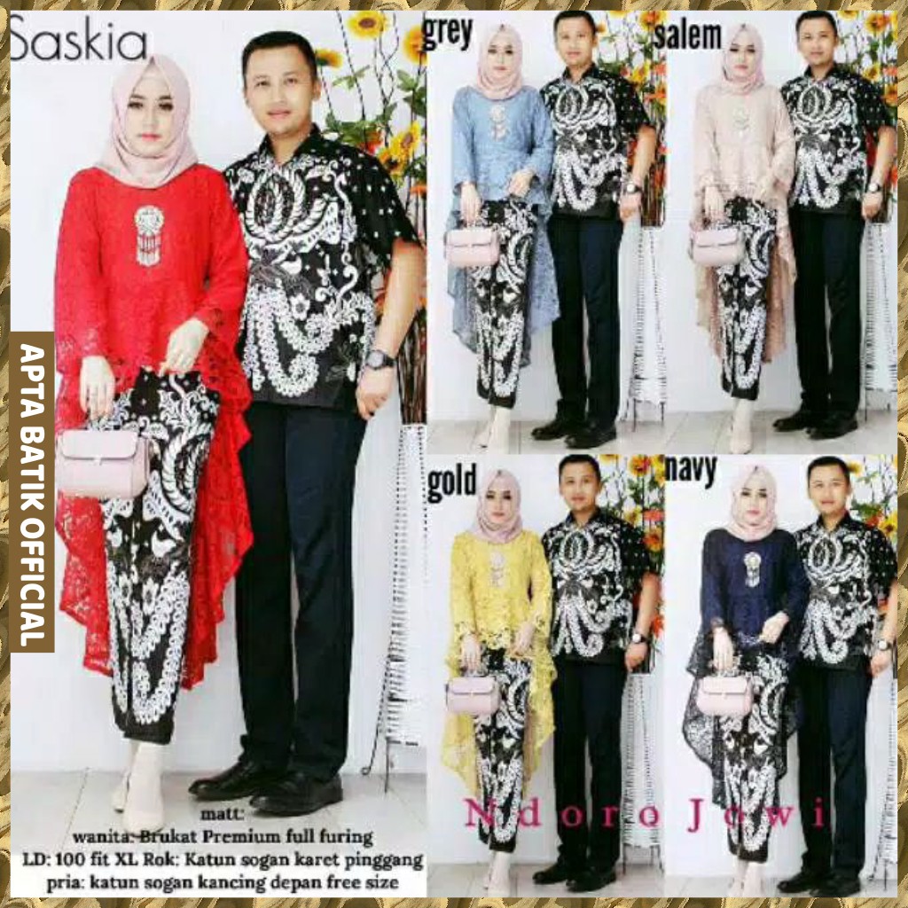 Couple Batik Saskia Brokat Pinguin Barina Gurita