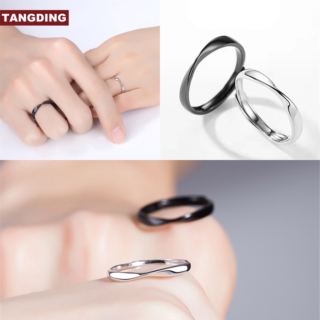 【COD Tangding】Cincin Pasangan Model Panjang Gaya Korea Untuk Pria Dan Wanita