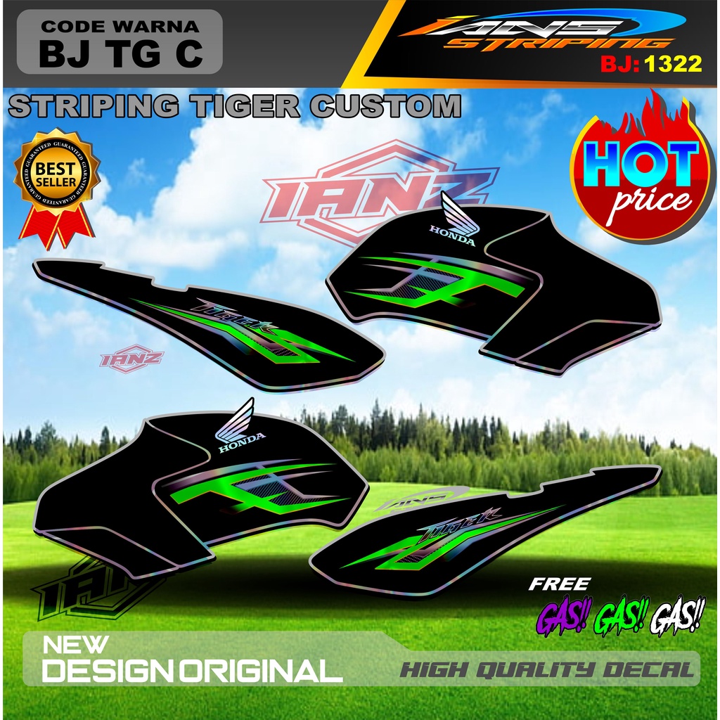 STRIPING TIGER REVO 2013 VARIASI HOLOGRAM / STRIPING CUSTOM HONDA TIGER 2000 / STIKER LIS STRIPING TIGER TERMURAH