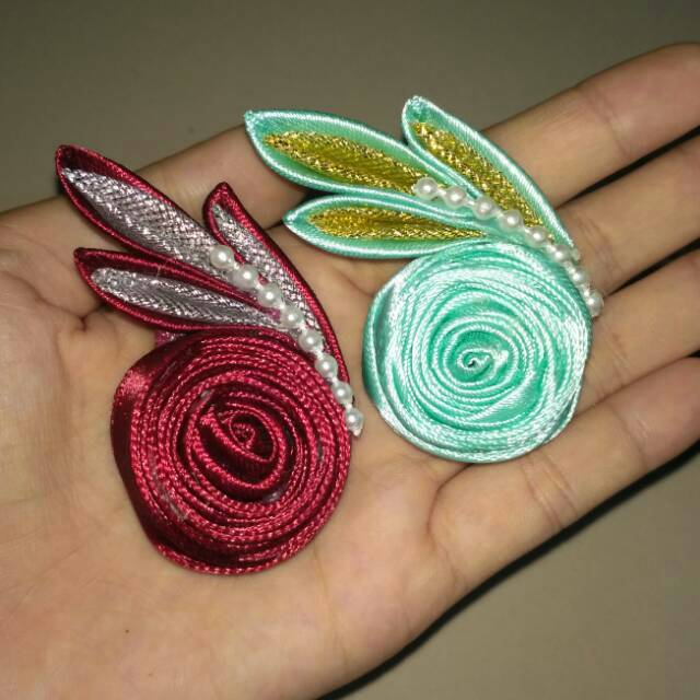 Bros Bunga Kanzashi Pita satin