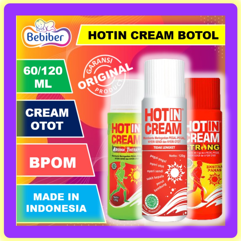 Hotin Cream Botol 120ml & 60ml / Hot in Krim Pegal Nyeri