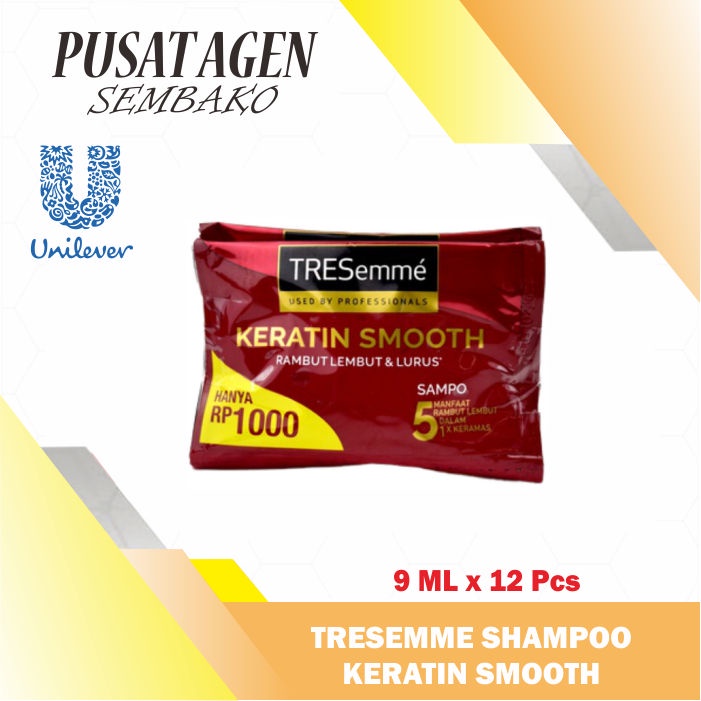 TRESEMME KERATIN SMOOTH SHAMPOO SACHET 9 ML SHAMPO RENTENG 9ML SAMPOO SAMPO LEMBUT RAMBUT