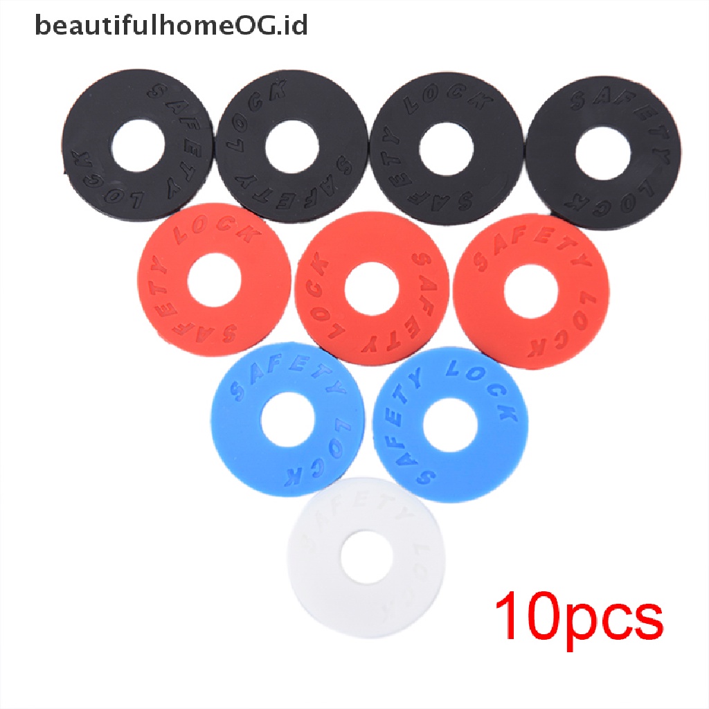 10pcs Strap Lock Gitar Ukuran 25mm OD 9mm Warna Hitam Merah Biru