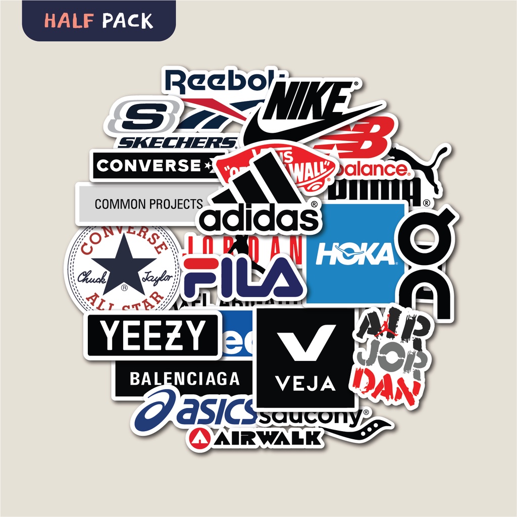 

STICKER PACK LOGO BRAND SNEAKERS | STICKER TUMBLER | STIKER LAPTOP KOPER HELM