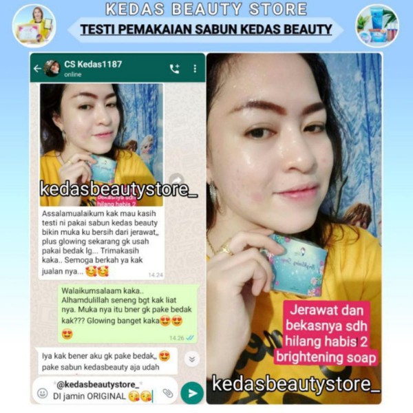 KEDAS BEAUTY sabun kedas beauty sabun obat jerawat collagen pemutih kulit wajah