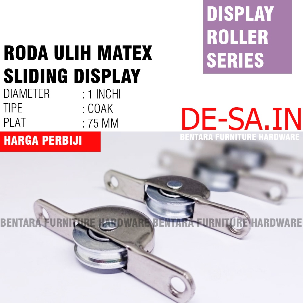 3/4&quot; - 1&quot; RODA MATEX ULIH GITSAY KECIL BESAR ETALASE GESER 1 INCHI - ROLLER DISPLAY SLIDING MAKTEK MATEK LAHER BEARING