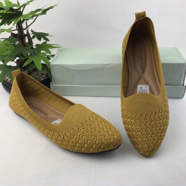 GRAVICI - Sepatu Flat Rajut Import Wanita Elegan DO-05