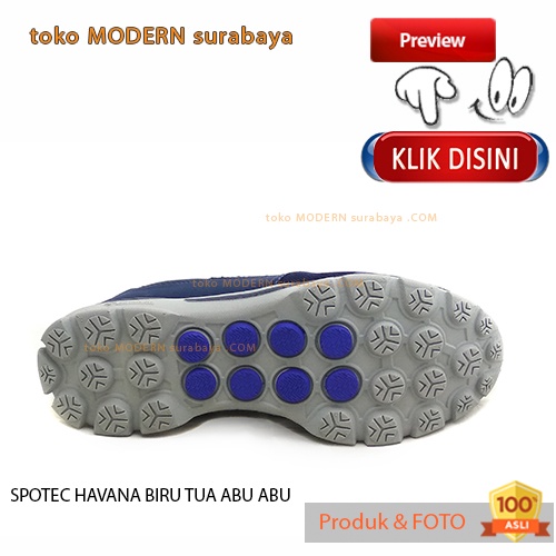 UKURAN JUMBO sepatu pria sepatu casual slip on SPOTEC HAVANA BIRU TUA ABU ABU