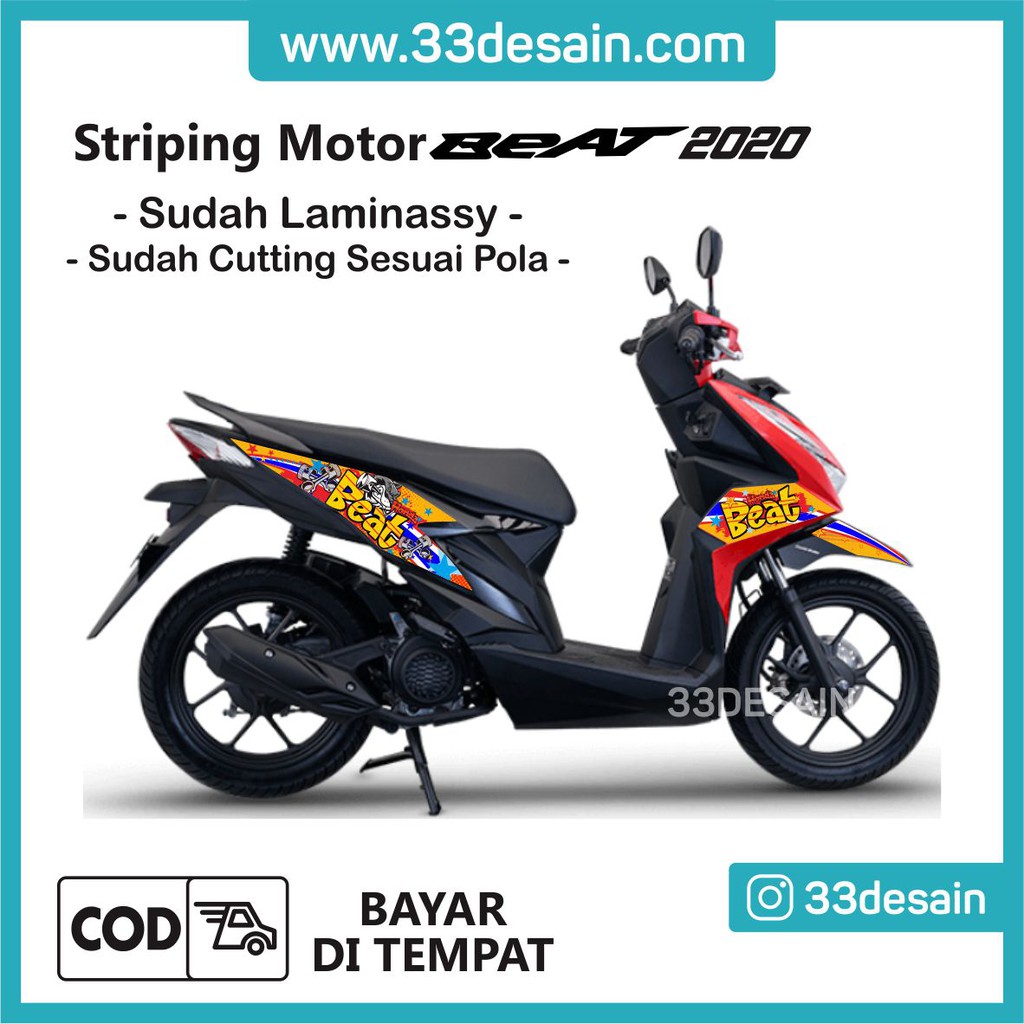 Aksesoris Stiker Motor Sticker Striping Motor Beat 2020 Variasi Beat 20 33Desain Shopee Indonesia