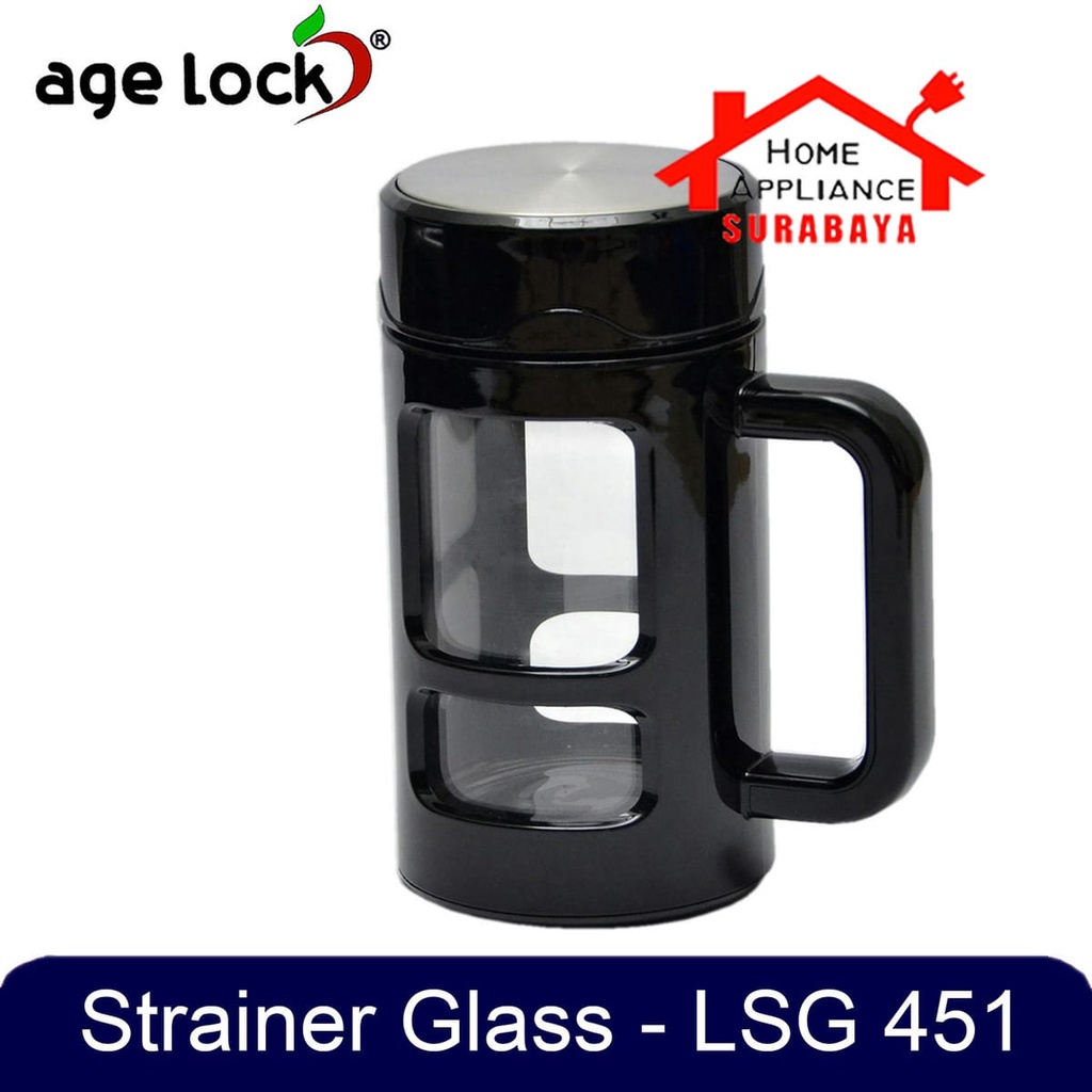 Strainer Glass Age Lock LSG 451 - Gelas Minum Cangkir Botol Mug Kaca Portable 450 ML