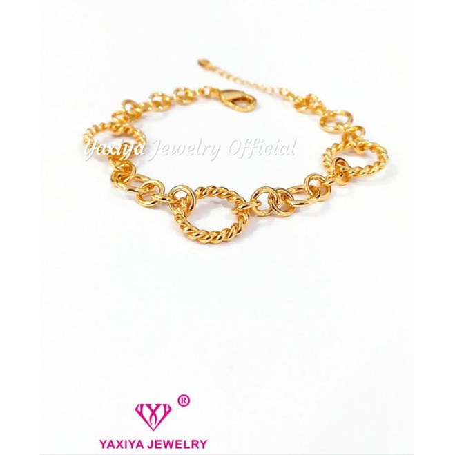 Gelang Yaxiya Perhiasan Lapis emas Gelang Rolex Rantai Ring  Dewasa