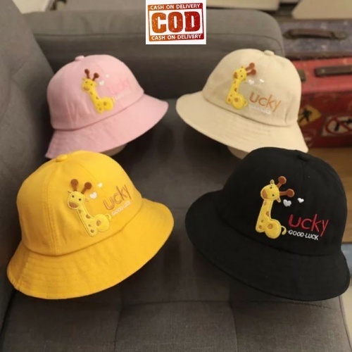 Foto BUCKET HAT TALI ANAK GOOD LUCKY / BUCKET ANAK BORDIR LUCKY LAKI PEREMPUAN USIA 2-7 TAHUN