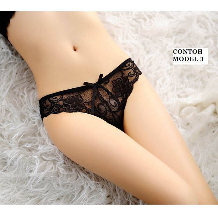 Women Panties  1 Set Dapat 4 Model Berukat Sexy Comfortable Hot Colorful Nyaman Elastis Banyak Model