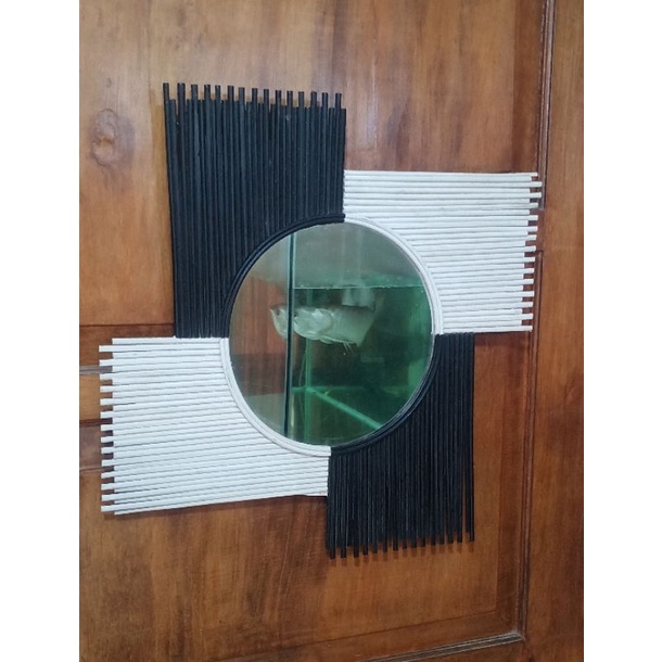 cermin dinding/cermin aesthethic/cermin bamb/cermin bulat/cermin zigzag/cermin hitam putih