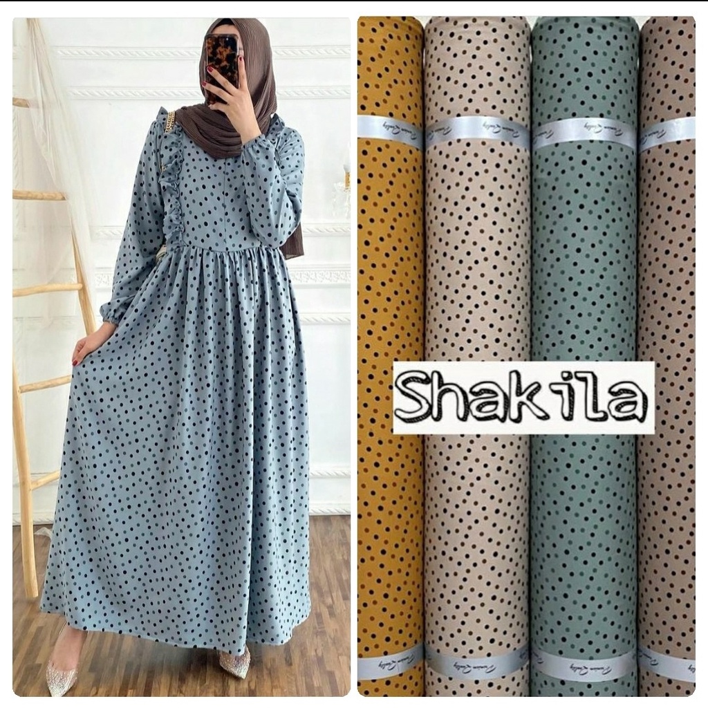 Kain Bahan Shakila Motif Polkadot Warna Warni Harga Per 0 5 Meter Shopee Indonesia