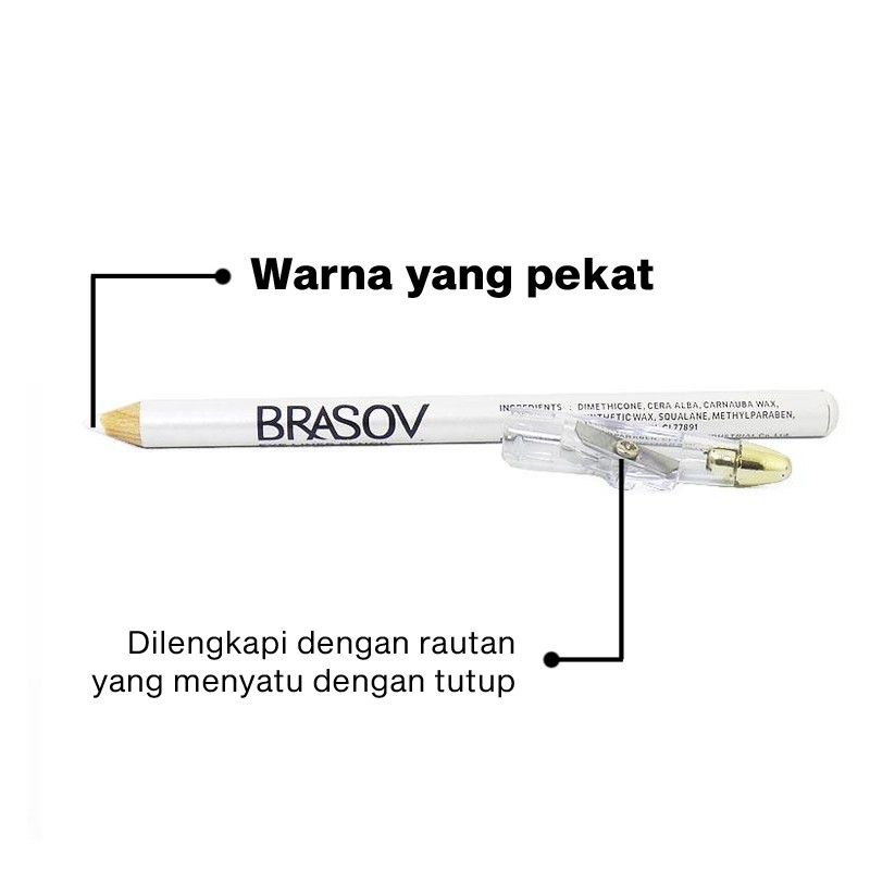 Eyeliner Pencil Brasov dengan Serutan BPOM COMBO 12 Pcs