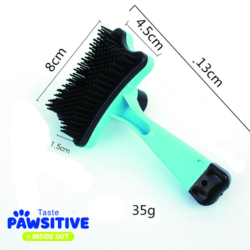 Sisir Grooming Press Kucing Anjing Sisir Grooming Brush Self Quick Cleaning Tastepawsitive