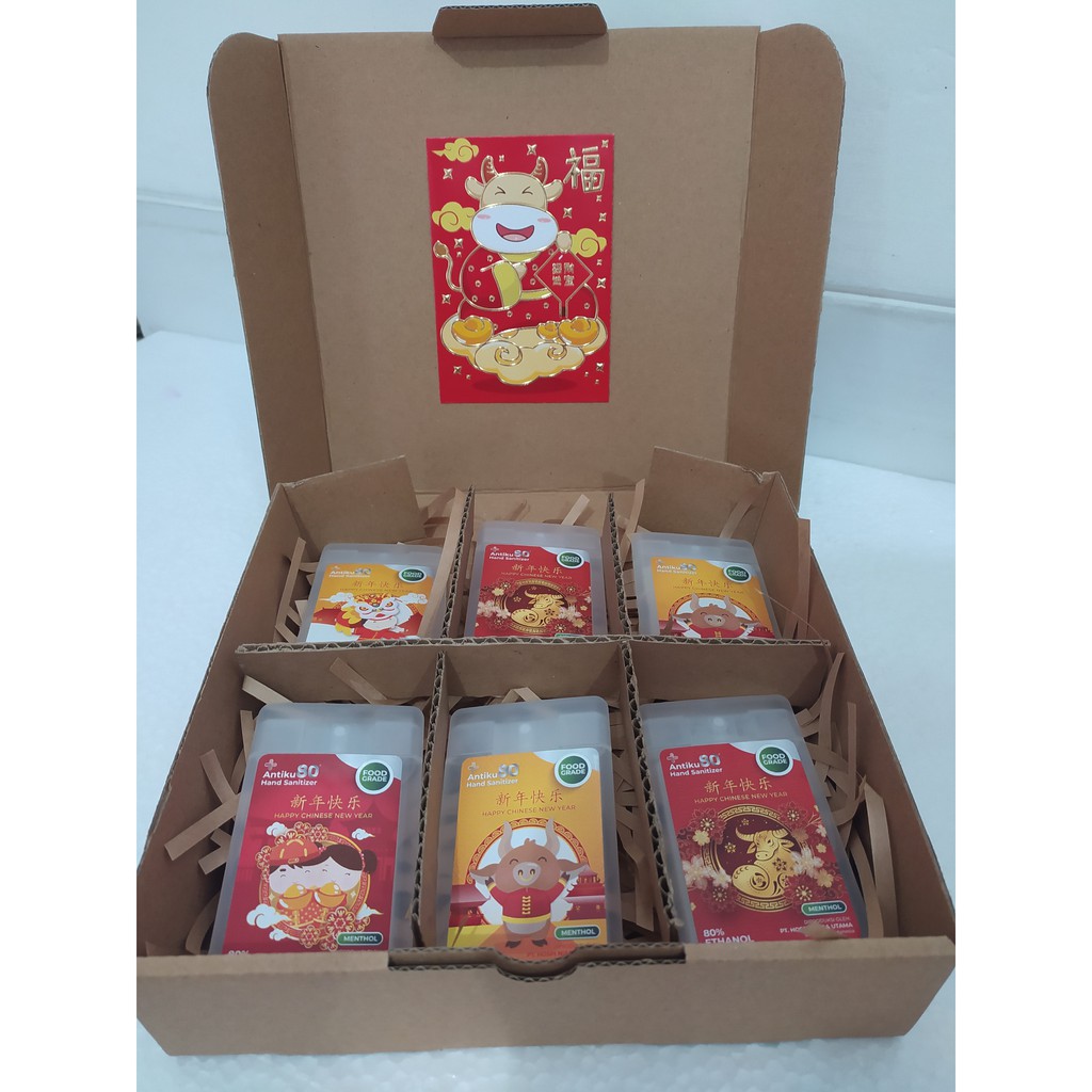 Hampers Imlek Chinese New Year 2021 Parcel Hand Sanitizer Hadiah Kado Souvenir Unik Lucu Murah Shopee Indonesia
