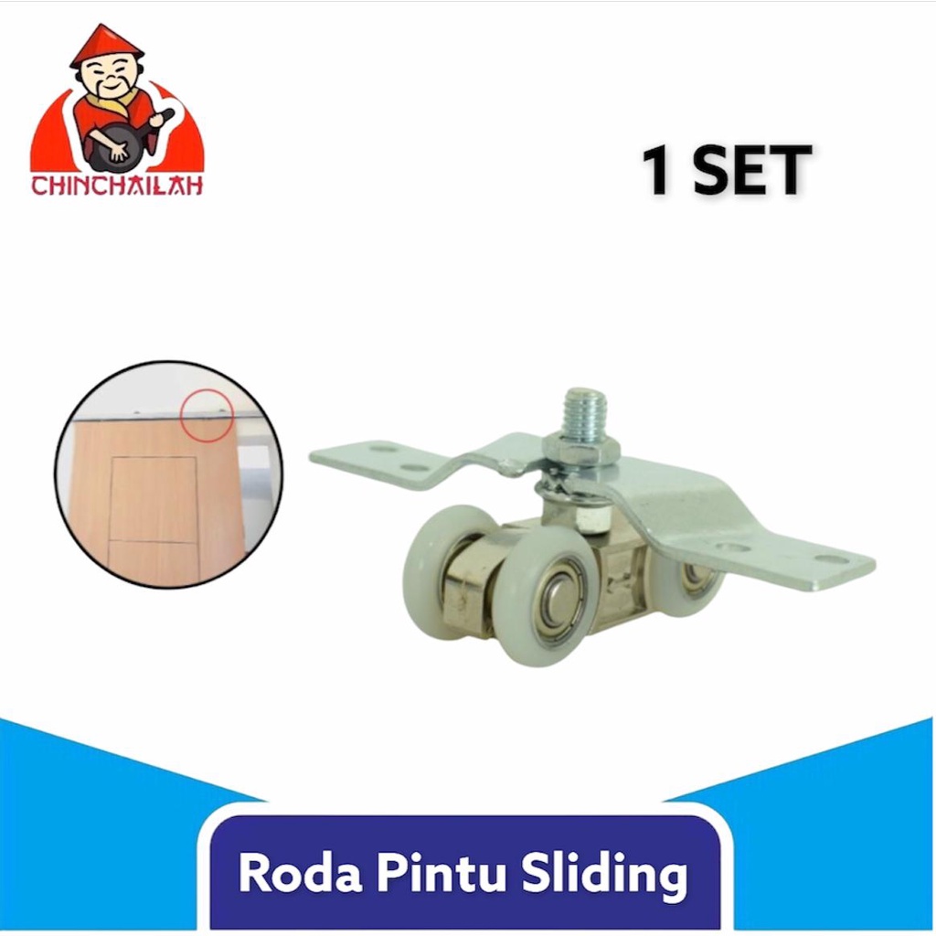 Roda dan Sliding Track Rel Pintu Geser full set Aluminium