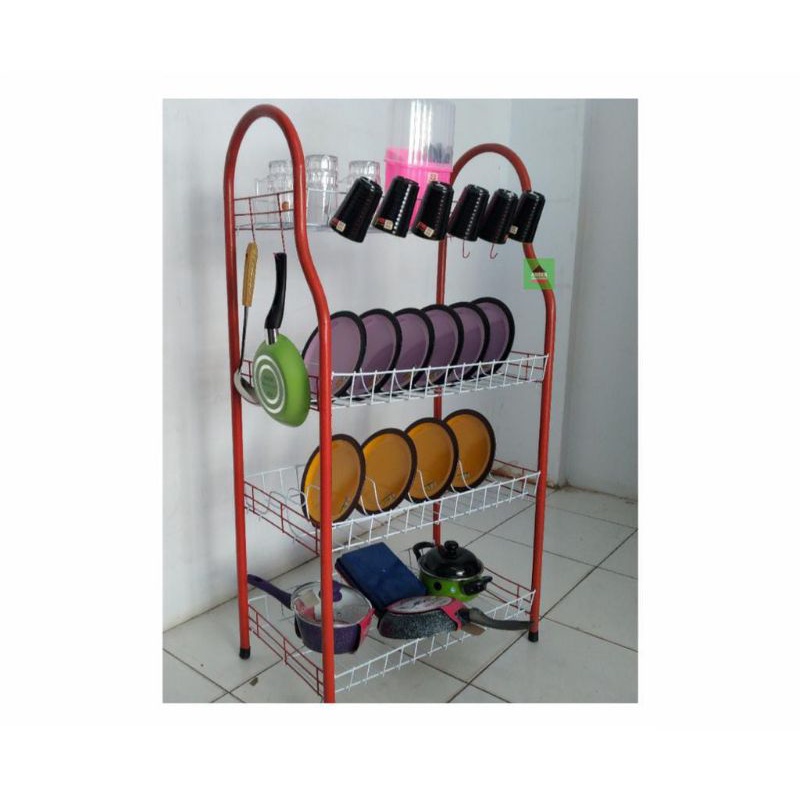 Rak Piring Besi Jadul 4 Susun Dragon Warna Berkualitas