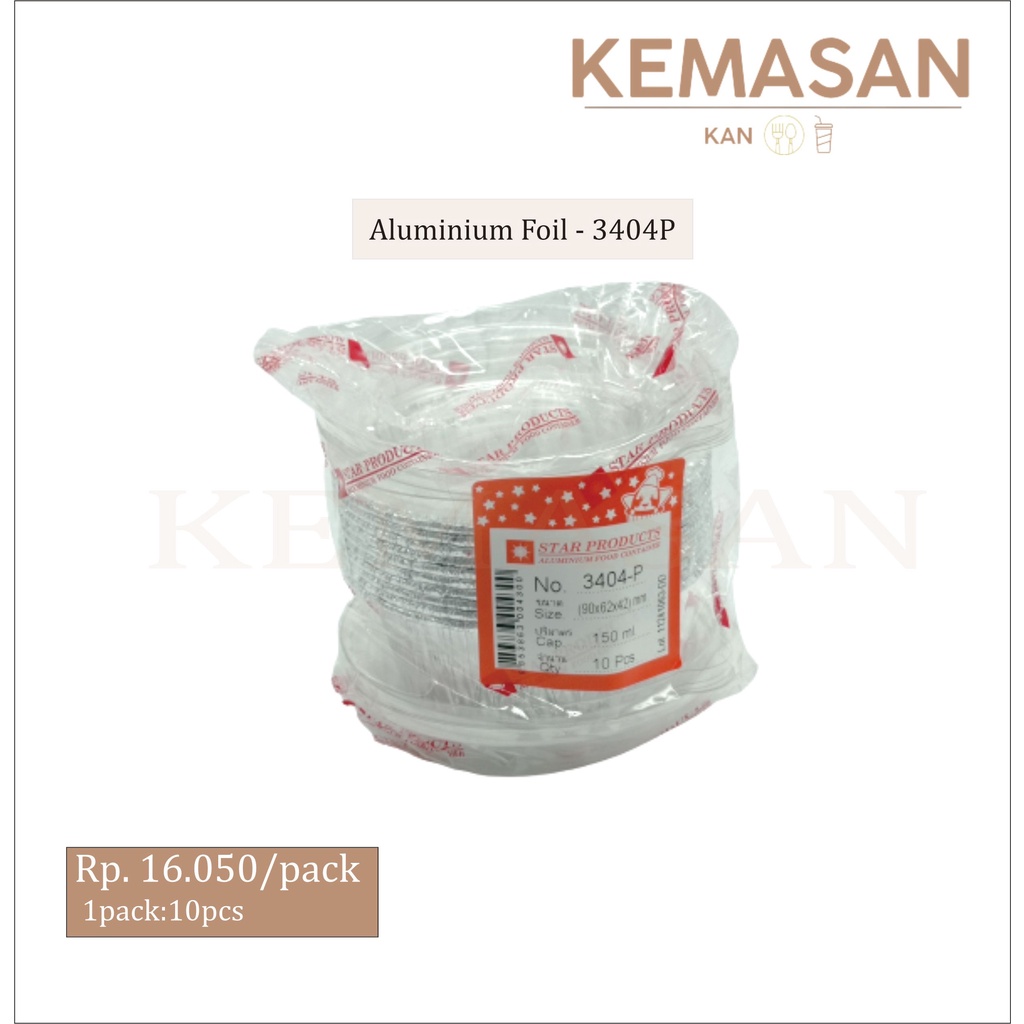 Tempat aluminium foil / kue aluminium foil / aluminium foil cup / aluminium foil tray - 3404P