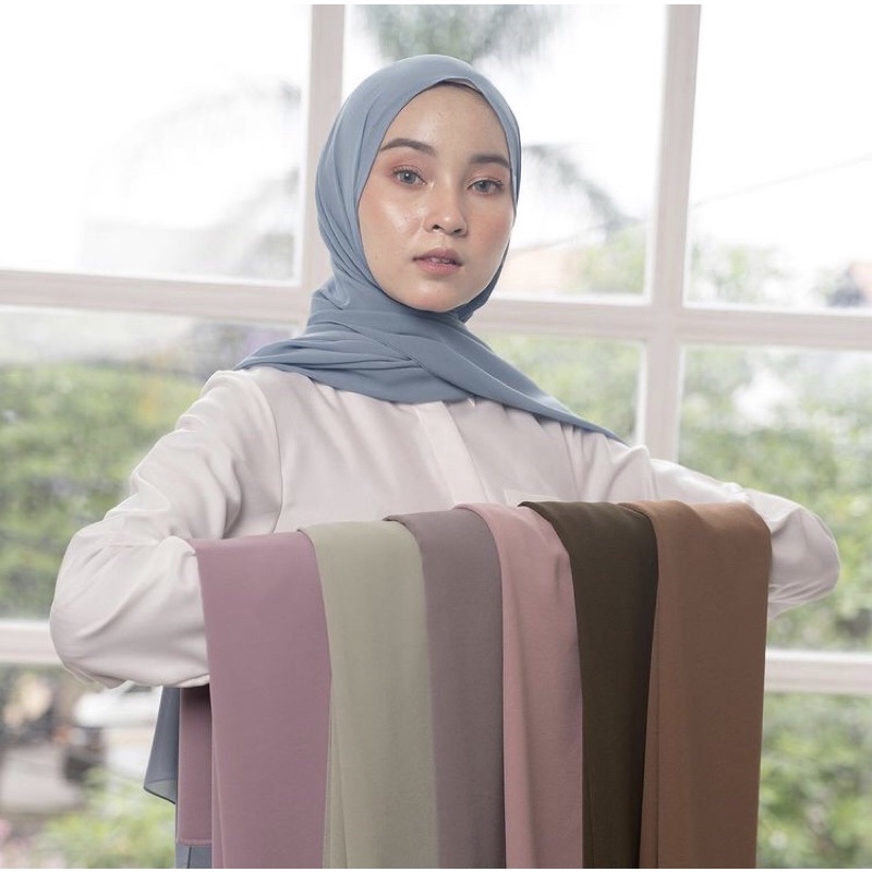 TERMURAH 8.8 Pashmina Ceruty Babydoll Premium / 180 x 75cm / Pashmina Ceruty / Pashmina Polos / Hijab Pashmina AR-RAHMAN