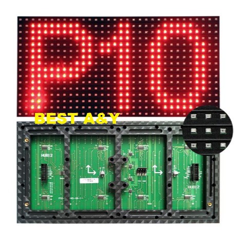 Modul LED P10 Running Text Panel Outdoor Red Full Merah