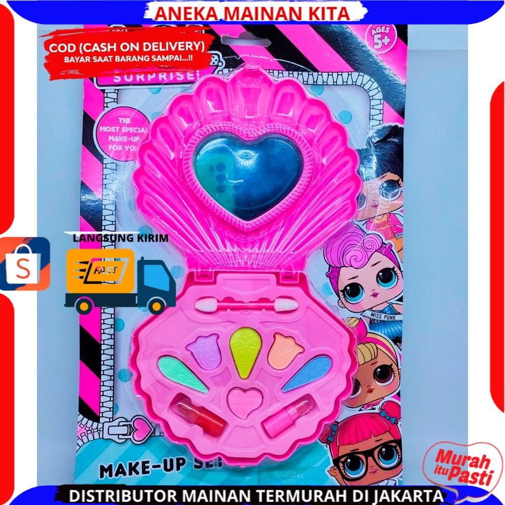 PROMO Mainan Anak Perempuan Make Up Kosmetik Set LOLL Surprises  Lipstick Eye Shadow SNI Bentuk Kerang