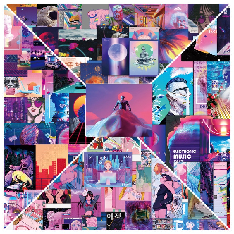 200pcs / set Stiker Graffiti Perempuan Acak Tahan Air Untuk Dekorasi