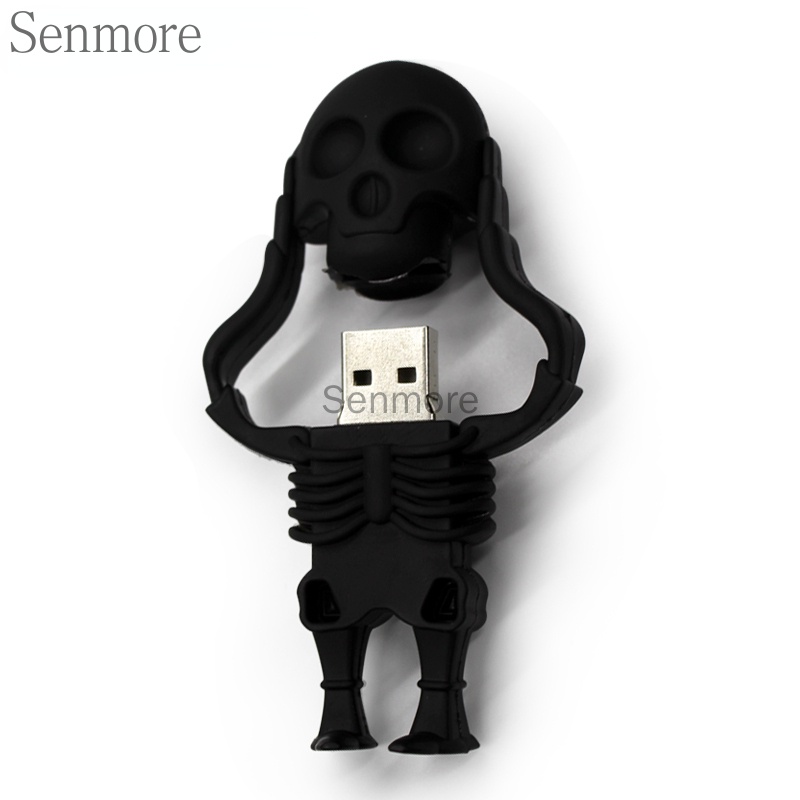 Flashdisk USB 1GB / 8GB / 16GB / 128GB / 64GB / 32GB Bentuk Tengkorak Kartun 1TB / 2TB