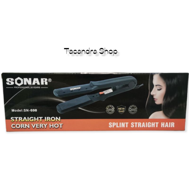 Catokan Rambut Sonar 698 Black Hitam Murah / Catok Rambut Pelurus Sonar 698-2