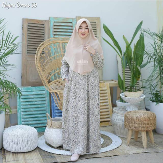 Najma dress by attin / gamis katun jepang ori