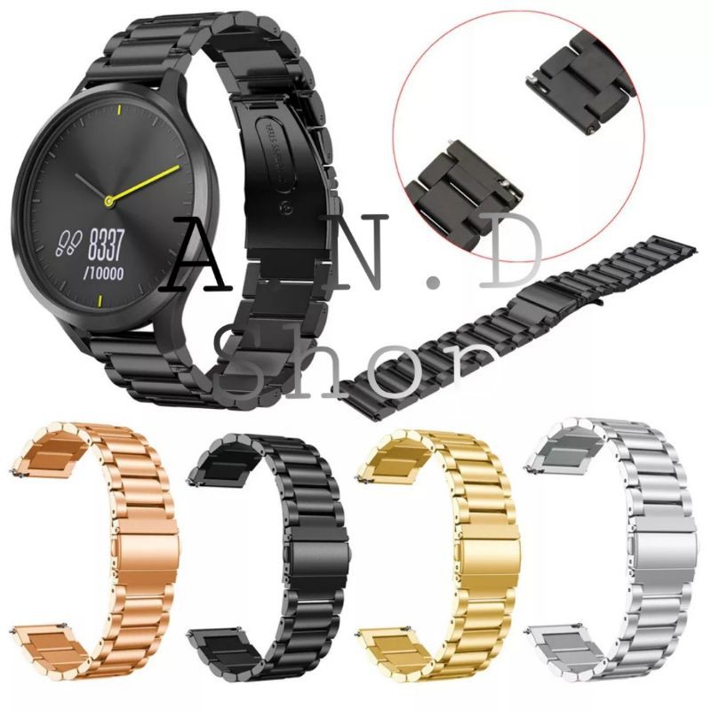GARMIN VIVOMOVE HR STRAP STAINLESS STEEL WATCH BAND TALI JAM TANGAN RANTAI SMARTWATCH ACC