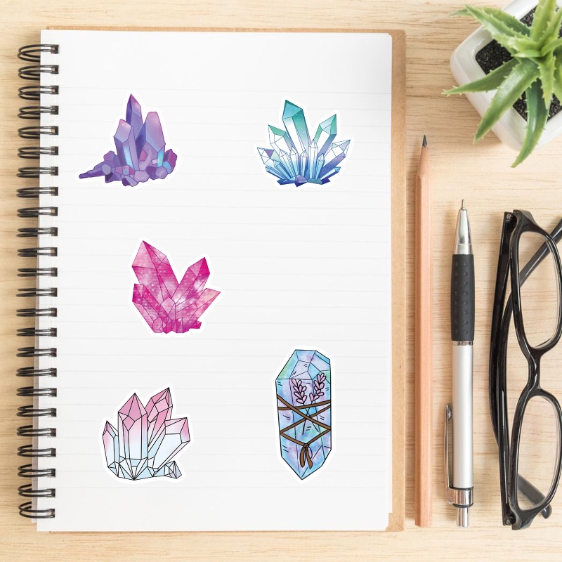 50 Pcs / set Stiker Kristal Permata Campuran Tahan Air Gaya Bohemian Untuk Dekorasi Laptop Notebook Kulkas