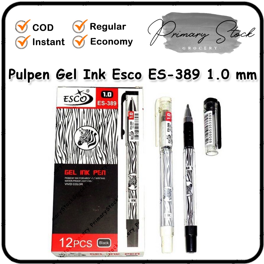 

Pulpen Gel 1.0 mm Boldliner Balliner Pen Gel Ballpoint Bulpen TANDA TANGAN ESCO GEL INK ES 389