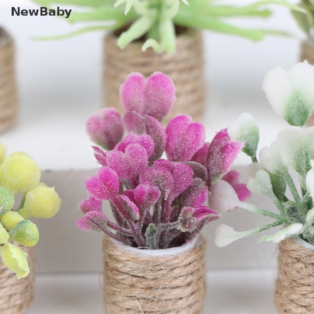 Newbaby Miniatur Pot Bunga Skala 1: 12 Untuk Dekorasi Rumah Boneka