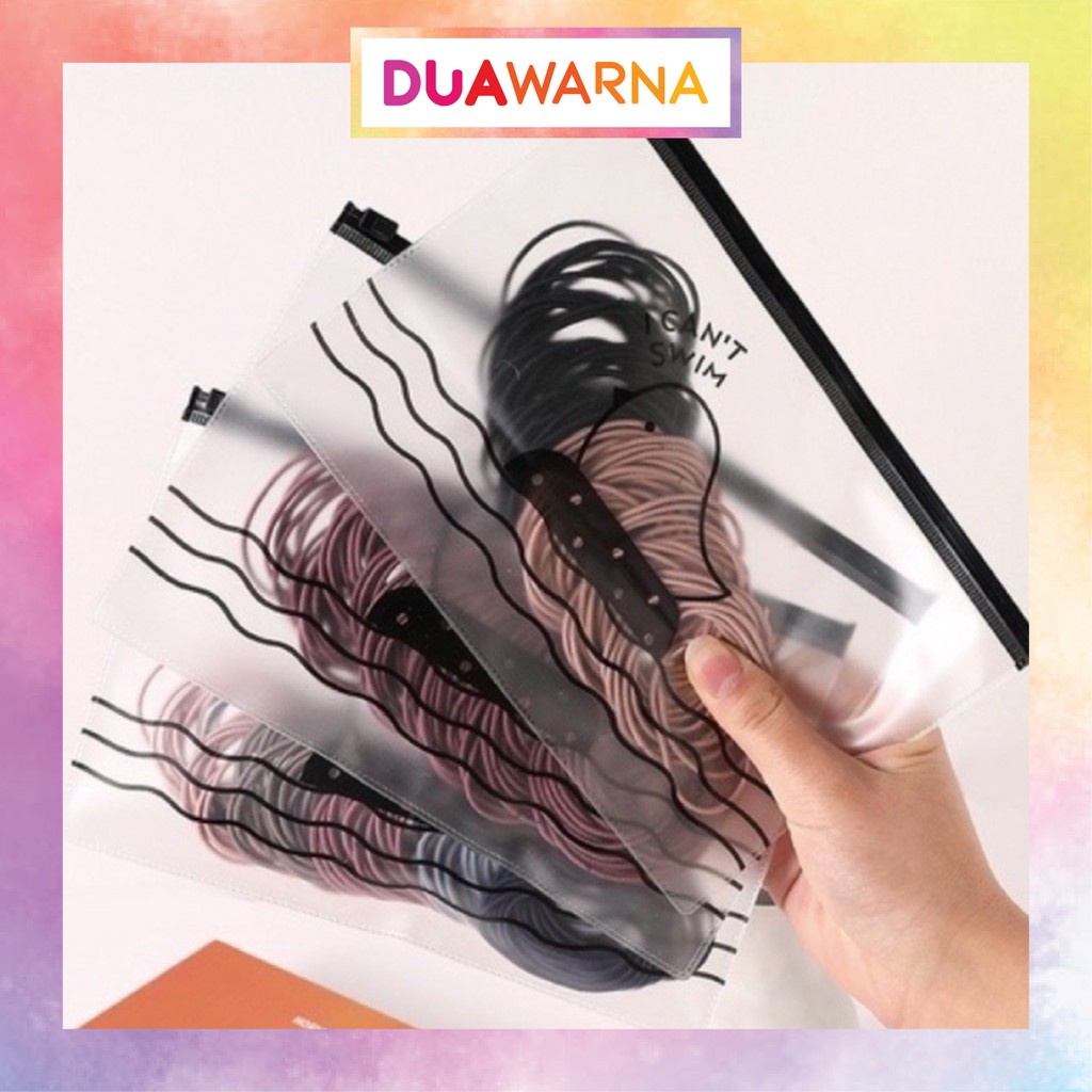DuaWarna 100Pcs Karet Ikat Rambut Korea Karet Ikat Rambut Polos Elastis Korea Style Hairband Korea J