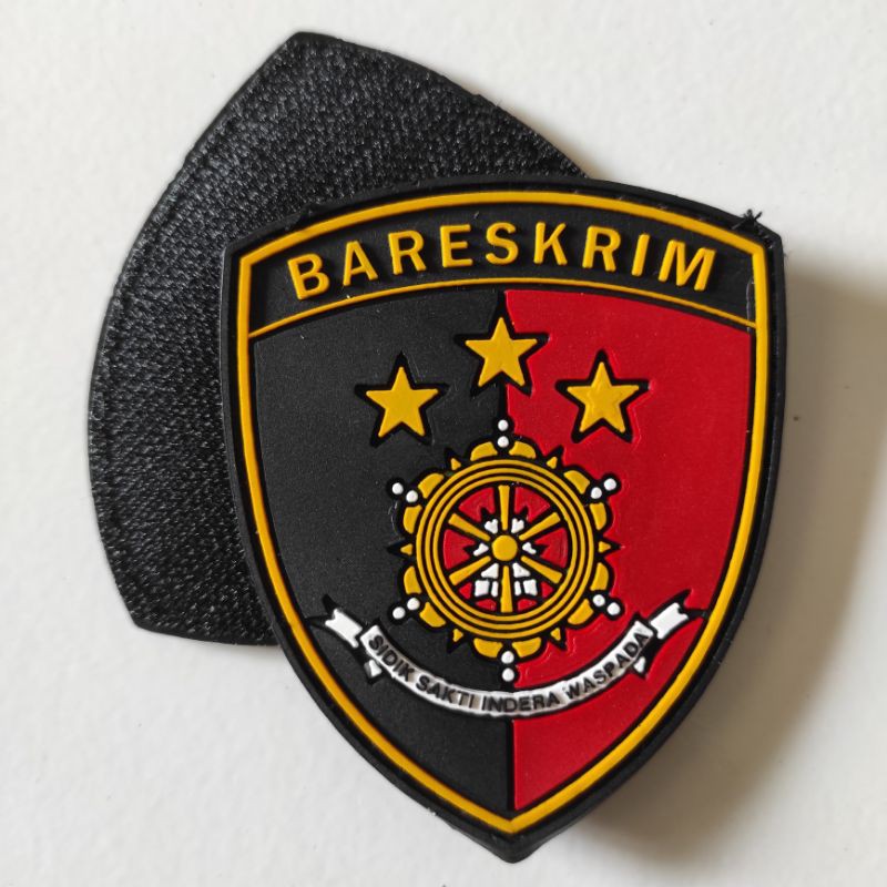 PATCH RUBBER LOGO BARESKRIM/TEMPELAN EMBLEM KARET VELCRO POLRI/POLISI