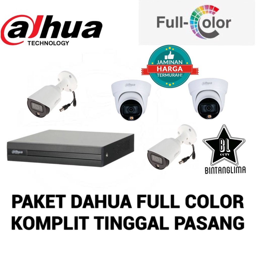 PAKET CCTV DAHUA FULLCOLOR 2MP FULL HD 1080P