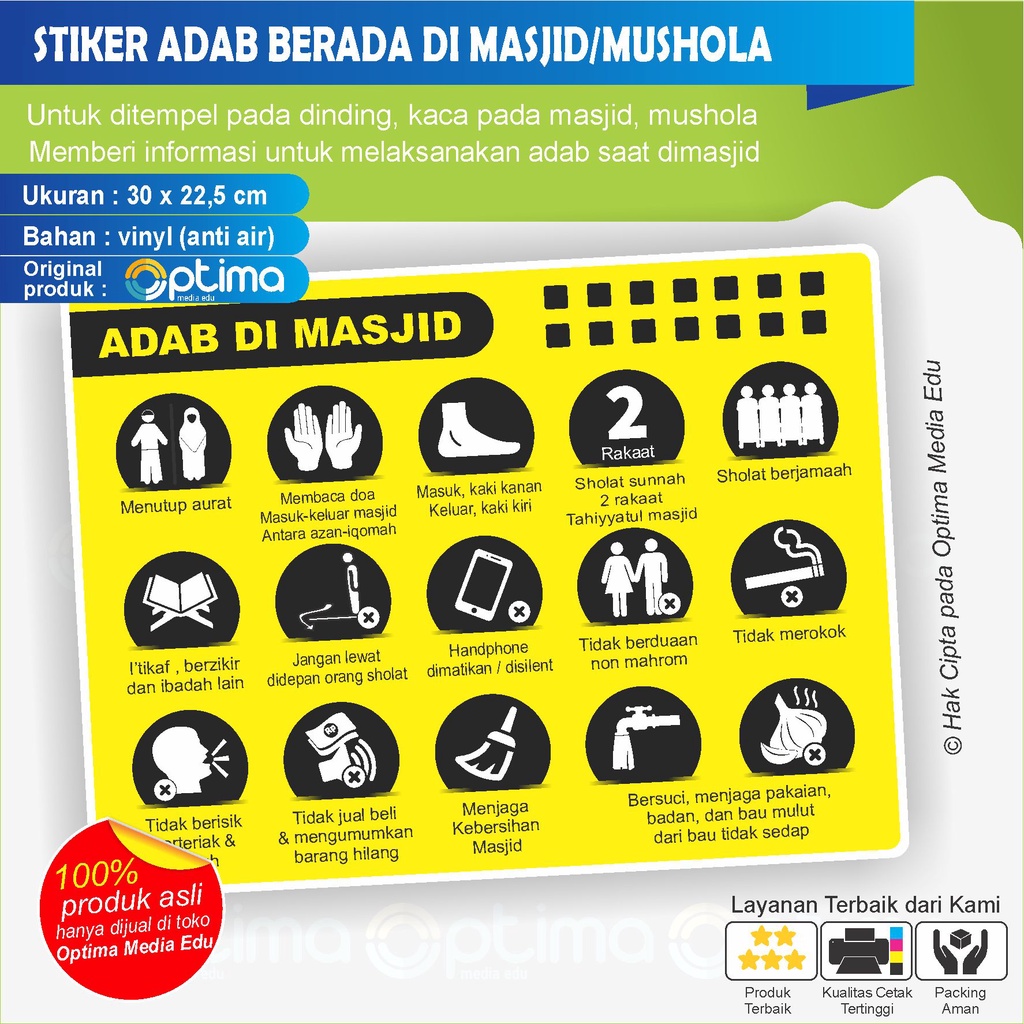 

STIKER ADAB DI MASJID atau Lingkungan Masjid