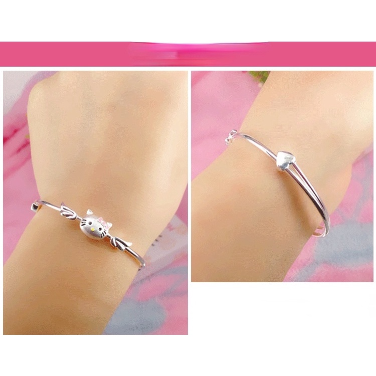 Gelang Bahan Stainless Steel Warna Silver Untuk Anak