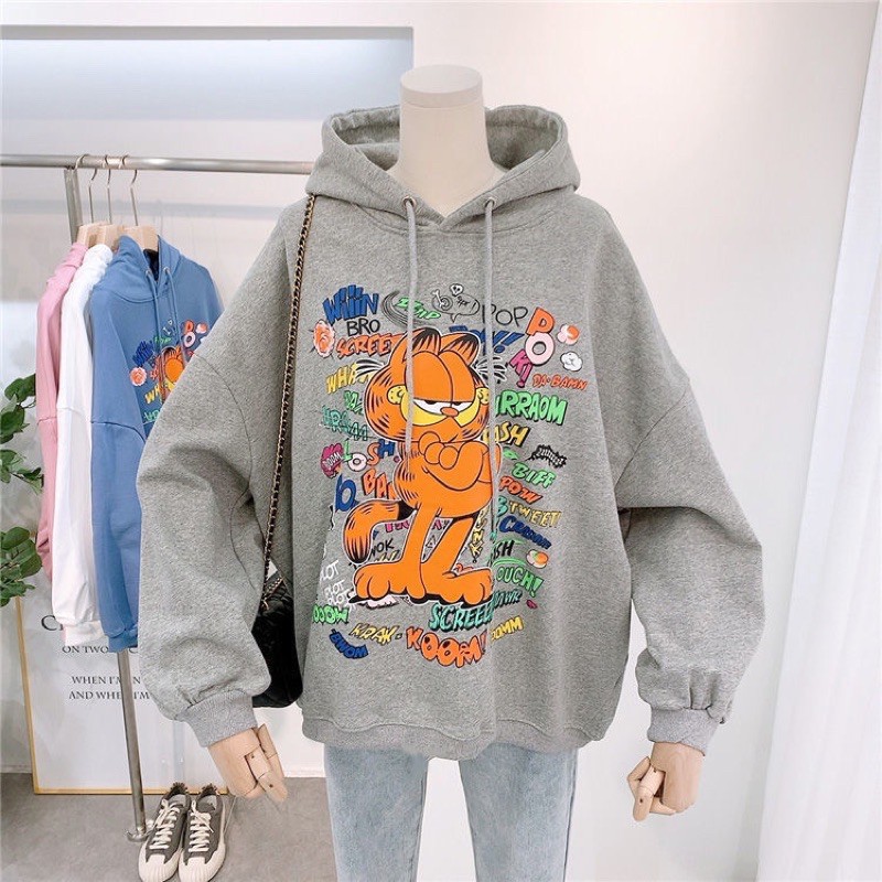 Wipo garfield hoodie wanita sweater terbaru-1