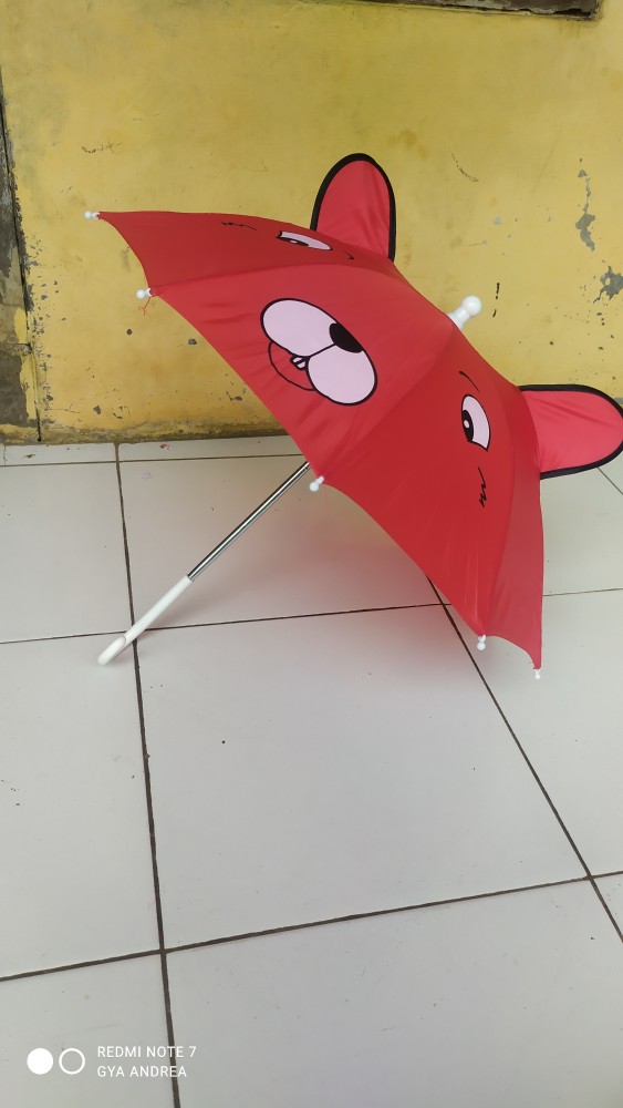 Payung Anak Karakter Kucing/ Payung Mainan/ Payung Motif Animal Kuping Kecil