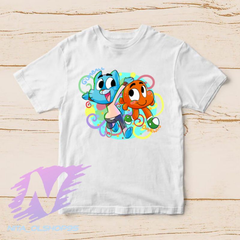 baju kaos anak Darwin gumbal kaos the amazing world of gumball