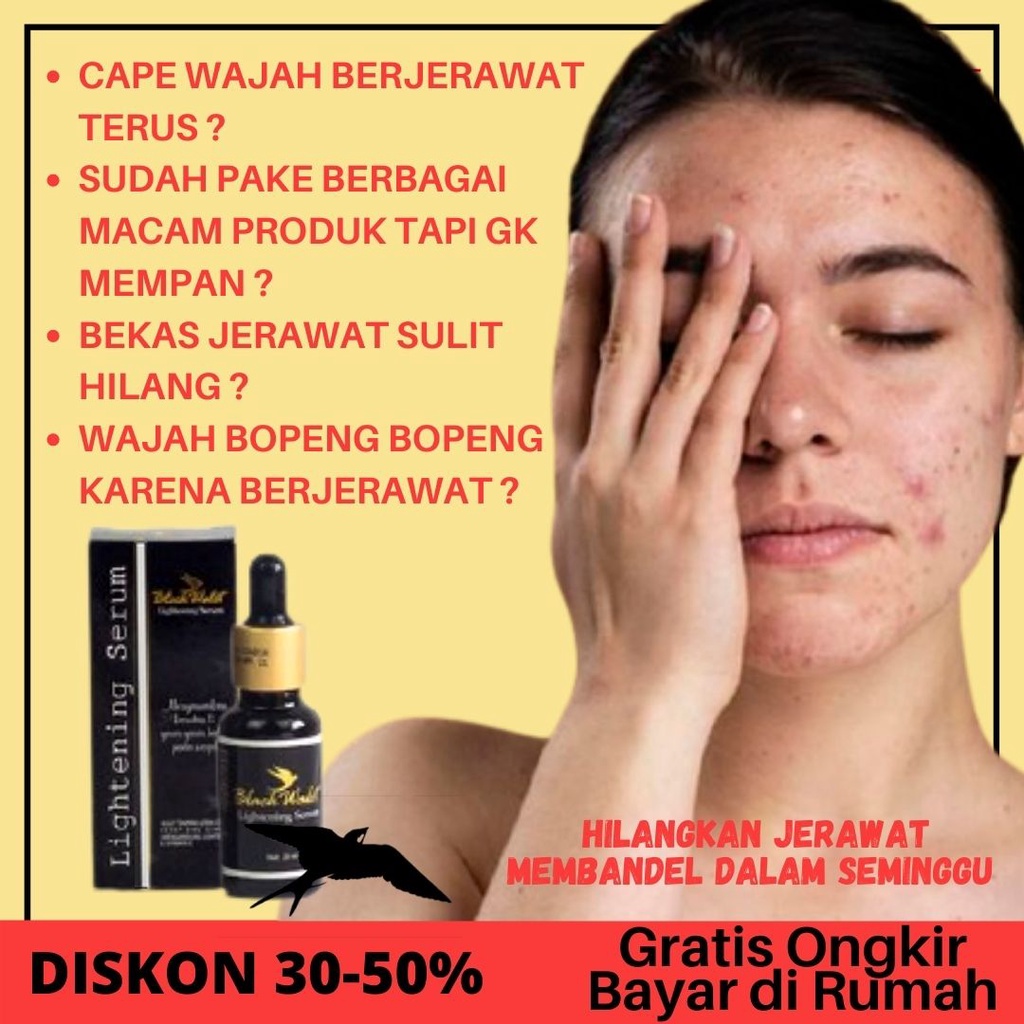 SERUM PEMUTIH WAJAH PENGHILANG BEKAS JERAWAT BLACK WALET LIGHTENING SERUM ORIGINAL BPOM